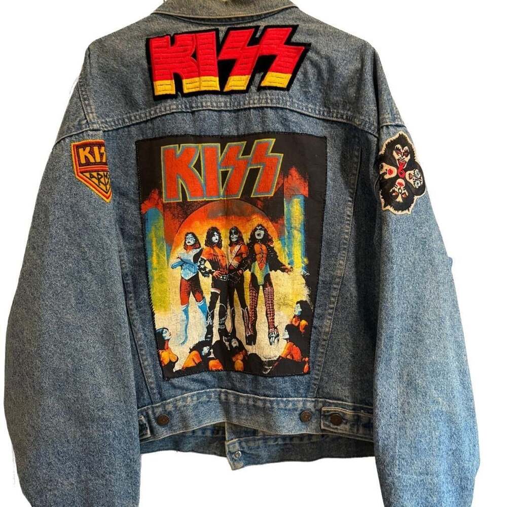 Vintage KISS Band LEVI’S Distressed Denim Jean Jacket